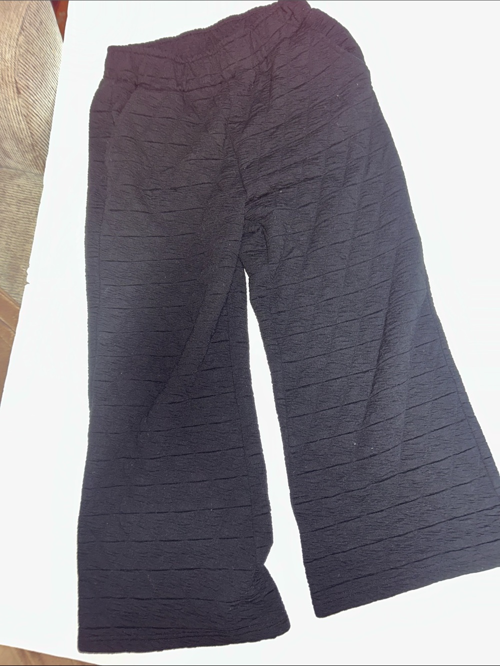 Seen & Be Seen Black Textured Wide-Leg Women’s Pants Size small